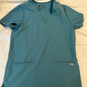 figs teal scrub top